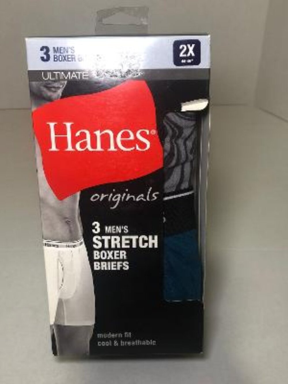 Hanes Originals Ultimate 3-Pack Men's Stretch Boxer Briefs Modern Fit Underwear